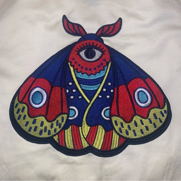 Adidas Originals Embroidered Moth Superstar Jacket Blue/Red Women's Size Medium - Picture 3 of 9